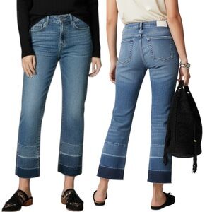 Pistola Stayin' Alive High Rise Ombré Cropped Jeans Raw Hem